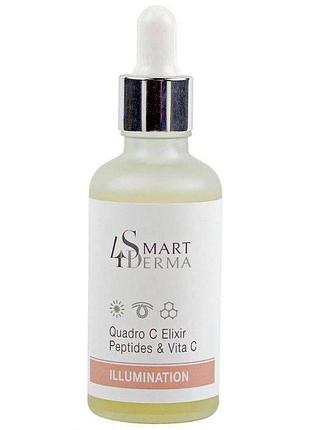 Мультипептидний еліксир із вітаміном с smart4derma illumination quadro c elixir peptides & vita c 50 мл