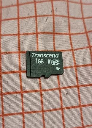 Карта памяти 1 гб (135 мб ок) microsd 9.89/17.2 transcend