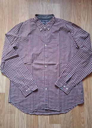 Tommy hilfiger котоновая мужская рубашка.размер xxl