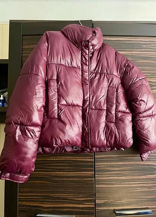 Куртка жіноча бордова sinsay xs пуфер puffer зима