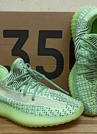 Adidas yeezy boost 350 reflective кроссовки женские салатовые в брендовой коробке размер 36