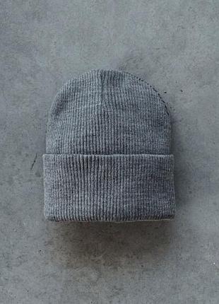 Однотонна шапка кольору графіт staff gray