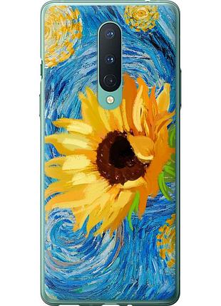 Чохол 2d пластиковий патріотичний на телефон oneplus 8 квіти жовто-блакитні "5308t-1902-58250"