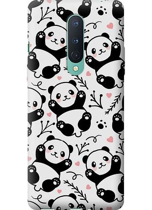 Чехол 2d пластиковый на телефон oneplus 8 панды "4318t-1902-58250"