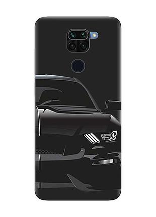 Матовый черный чехол на xiaomi redmi note 9 :: авто чёрное (принт 232)
