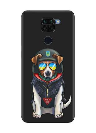 Матовый черный чехол на xiaomi redmi note 9 :: пёс патрон (принт 4)