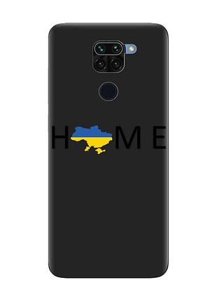 Матовый черный чехол на xiaomi redmi note 9 :: дом украина (принт 72)