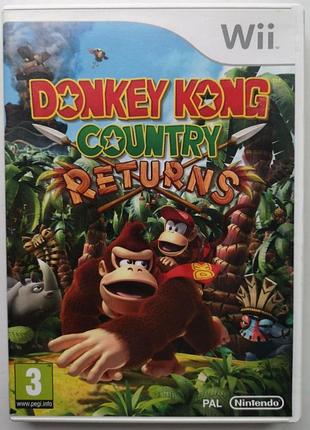 Donkey kong country returns, б/у, английская версия - диск nintendo wii
