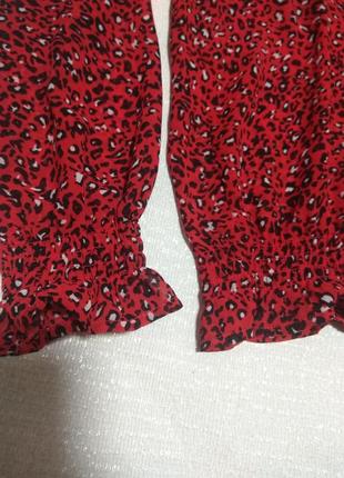 Нарядная леопардовая блуза only,красная блузка леопард3 фото