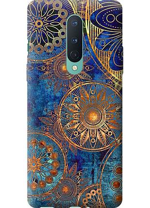 Чехол 2d пластиковый на телефон oneplus 8 золотой узор "678t-1902-58250"