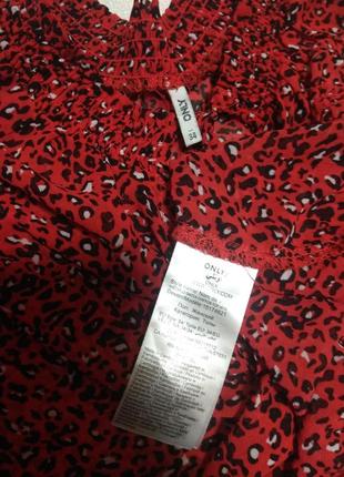 Нарядная леопардовая блуза only,красная блузка леопард4 фото