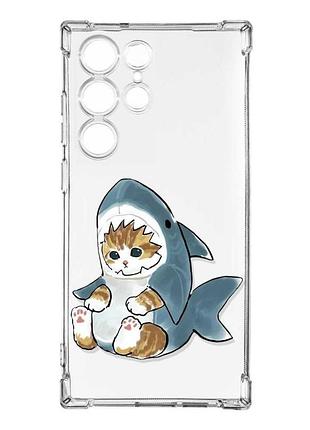 Чехол с утолщёнными углами на samsung galaxy s23 ultra :: котёнок (принт 120)