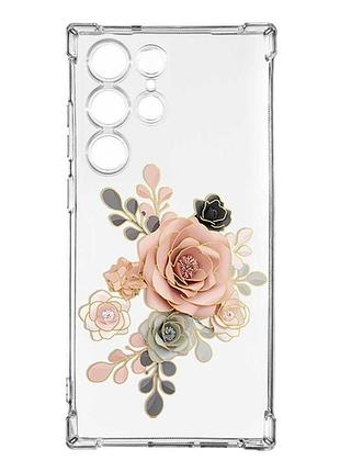 Чохол з потовщеними кутами на samsung galaxy s23 ultra :: троянди (принт 275)