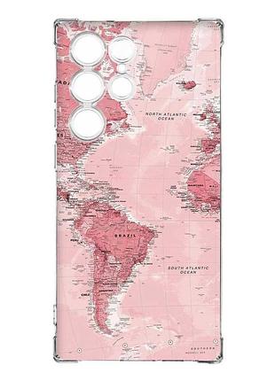 Чехол с утолщёнными углами на samsung galaxy s23 ultra :: карта. путешествия (принт 319)