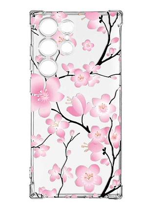 Чехол с утолщёнными углами на samsung galaxy s23 ultra :: цветущая сакура (принт 282)