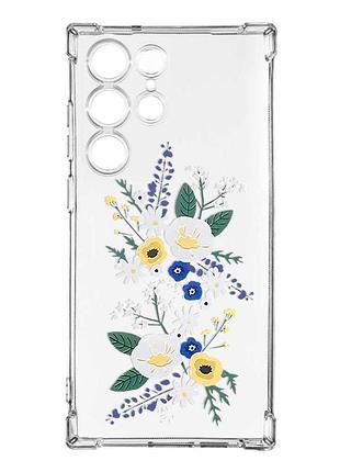 Чехол с утолщёнными углами на samsung galaxy s23 ultra :: цветы. акварель (принт 271)