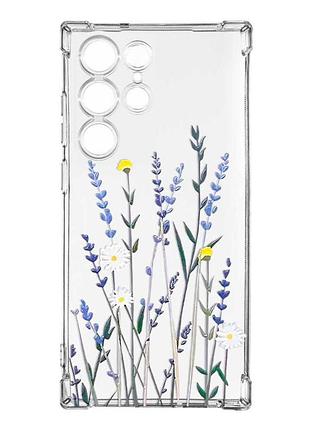 Чехол с утолщёнными углами на samsung galaxy s23 ultra :: полевые цветы (принт 270)
