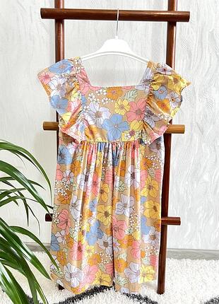 🌿яскрава сукня з квітковим принтом від h&m на 7-8 років, 122-128 см.