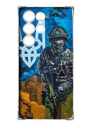 Чехол с утолщёнными углами на samsung galaxy s23 ultra :: защитник (принт 349)