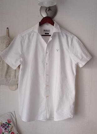Белоснежная рубашка barbour oxford shirt | tailored fit | оригинал | размер l