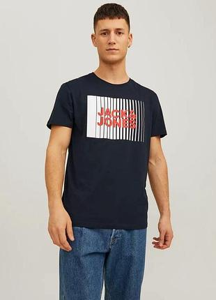 Футболка чоловыча бавовняна jack &amp; jones стильна базова модель xxl