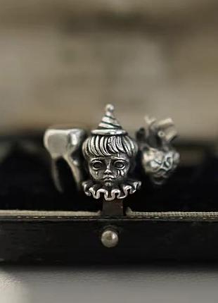 Каблучка кільце перстень chrome hearts crying clown ring зі срібленням 925 проби
