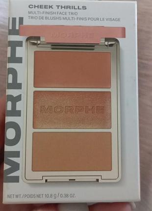 Палитра румян morphe cheek thrills multi-finish face trio.