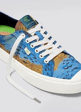 Кеди cariuma vincent van gogh wheatfield with crows museum art blue canvas sneakers