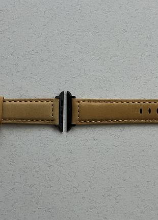 Ремінець з натуральної шкіри для apple watch світло-коричневий 42 mm, 44 mm, 45 mm