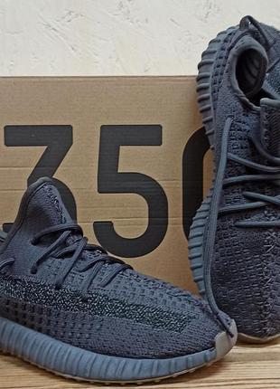 Adidas yeezy boost 350 кроссовки мужские темно серые модные в брендовой коробке размер 41