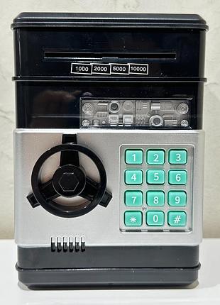 Сейф копилка с кодовым замком number bank черный