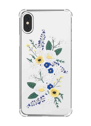 Чехол с утолщёнными углами на iphone x/xs :: цветы. акварель (принт 271)