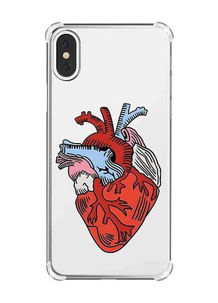 Чохол з потовщеними кутами на iphone x/xs :: серце анатомічне (принт 250)
