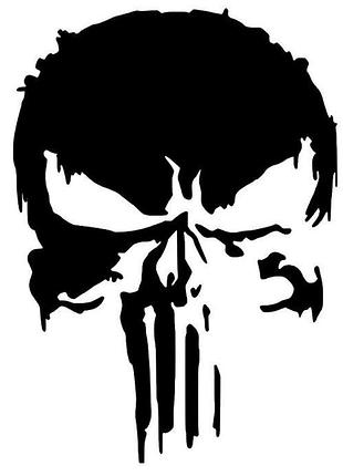 Вінілові наклейки на авто " череп punisher (каратель) " 70х50 см