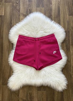 Малинові рожеві бриджі короткі трикотажні хлопкові жіночі шорти nike оригінал розмір m