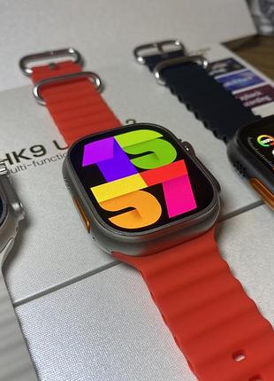 Розумний смарт годинник hk 9 ultra 2 amoledsmart watch apple 49 мм електронний з магнітною зарядкою і мікрофоном сірий