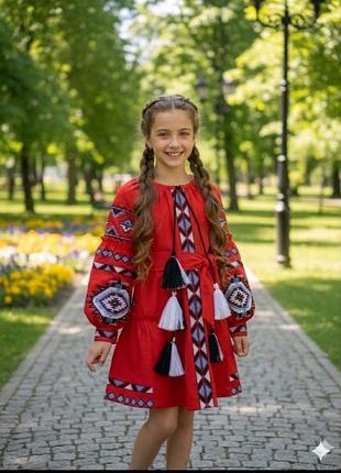 Сукня вишиванка
розміри: 110 см, 116 см,122 см, 128 см,134 см, 140 см