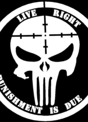 Вінілові наклейки на авто " череп punisher в прицілі " 50х50 см
