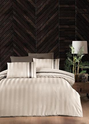 Комплект постільної білизни first choice deluxe satin artwel champagne бавовна 220-200 см бежевий
