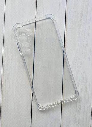 Прозрачный силиконовый чехол с утолщёнными углами на samsung a15 / a155