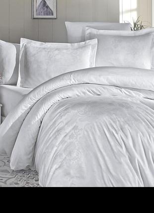 Комплект постельного белья first сhoice jacquard satin series herra white хлопок 220*200 см белый