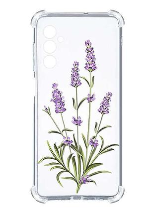 Чохол з потовщеними кутами на samsung galaxy a14 5g :: гілочки лаванди (принт 266)