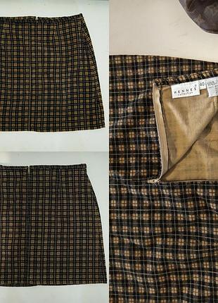 Спідниця в клітинах hennes collection / h&m england британська вінтажна спідниця vintage stories картата спідниця міні '90x