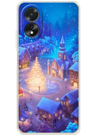 Чехол силиконовый с картинкой на oppo a18 4g (новогодний)