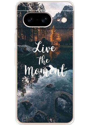 Чехол силиконовый с картинкой на google pixel 8 (природа, озеро в горах)