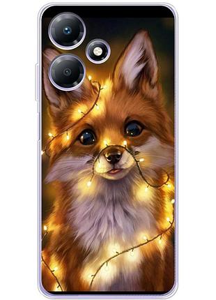 Чехол силиконовый с картинкой на infinix hot 30 (новогодний, лисичка)