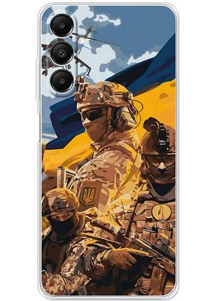 Чехол силиконовый с картинкой на samsung galaxy a05s (a057) (патриотический, воины всу)