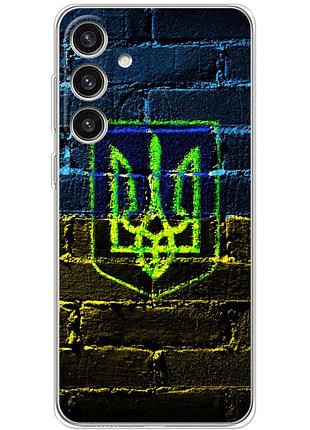 Чехол силиконовый с картинкой на samsung galaxy s24 plus (патриотический, герб украины)