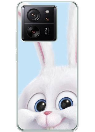 Чехол силиконовый с картинкой на xiaomi 13t (кролик снежок)