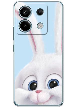 Чехол силиконовый с картинкой на xiaomi redmi note 13 pro 5g (кролик снежок)